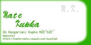 mate kupka business card